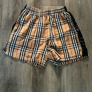 Burberry Beige and Black Striped Shorts